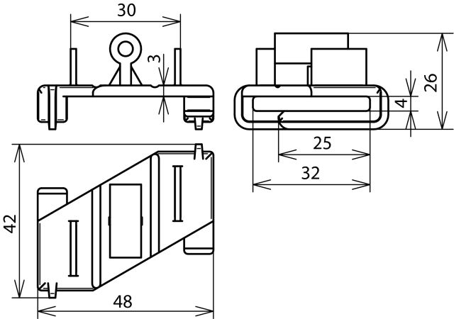 Adapter for roof conductor holder FB for Fl 30mm plastic – Görsel 2 / 2