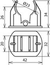 Adapter D 23mm for HVI conductor f. snapping on roof cond. holder type FB