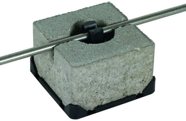 Roof cond. holder FB f. flat roofs w. block C35/45, single holder Rd 8mm