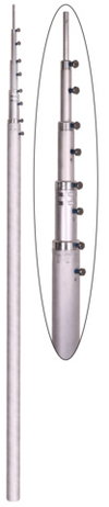 Telescopic air-termination rod Al D 50/40/30/20/10mm, L 1.6m - 6.5m