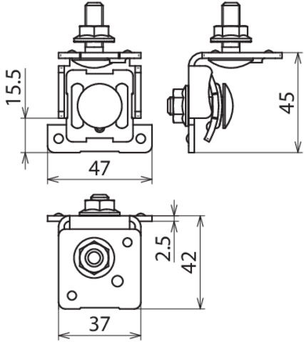 Holder f. metal roofs w. standing seam clamping range Fl 0.7-8mm StSt – Görsel 2 / 2