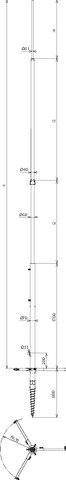 Telesc. lightn. prot. mast 9000mm above ground St/tZn-Al, screw-in found. -KIT-