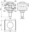 Connecting clamp StSt (V4A) f. Rd 3-4mm / Rd 8-10 mm