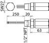 Surge arrester DEHNpipe Ex (d) with 1/2 -14 NPT male thread