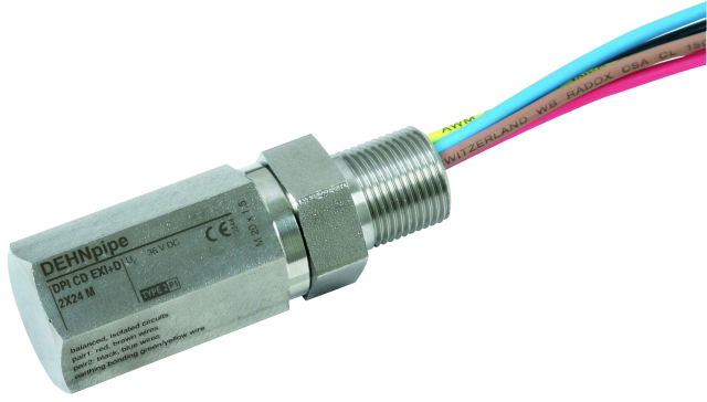 Surge arrester DEHNpipe Ex (i) (d) with M20x1.5 external thread