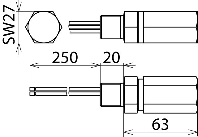 Surge arrester DEHNpipe Ex (i) (d) with M20x1.5 external thread – Görsel 2 / 2