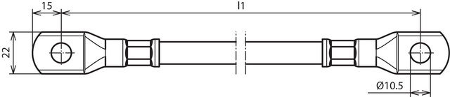 Bridging cable Cu 50mm² BK L variable, with two cable lugs B10.5mm – Görsel 2 / 2