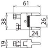 Compact clamp w. threaded bolt M8x12mm clamping range: 0-24mm (small clamp jaws)