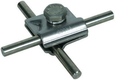 MV clamp StSt 200kA f. Rd 8-10mm w. hexagon screw