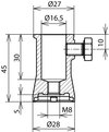 Mounting bushing w. locking screw hole 16.2mm ZDC f. DEHNiso