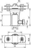 Conductor holder StSt for Rd 7-10 mm with fixing bush ZDC D 16 mm