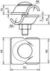 MV clamp StSt f. Rd 16/16 mm with truss head screw for DEHNiso