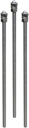 Set of threaded rods 3x M16x650mm with nuts, spring washers and wedges StSt