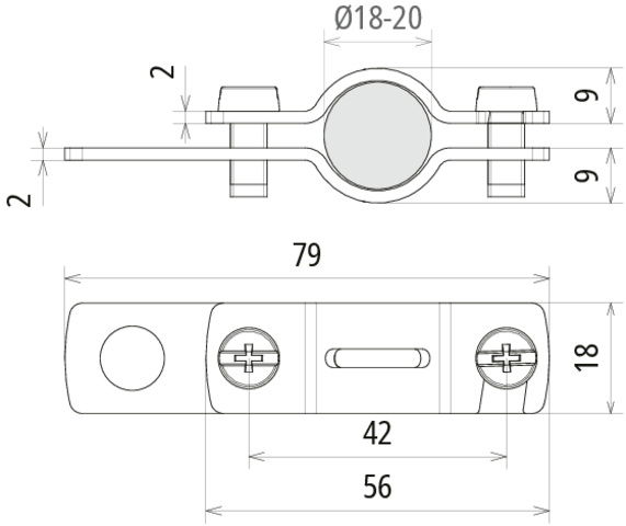 EB terminal element StSt for HVI light plus Conductor D=18/20mm – Görsel 2 / 2