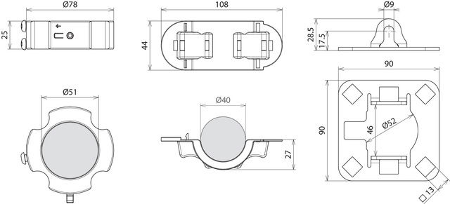 Fixing kit for HVI light plus on supporting tubes with D 40 mm – Görsel 2 / 2