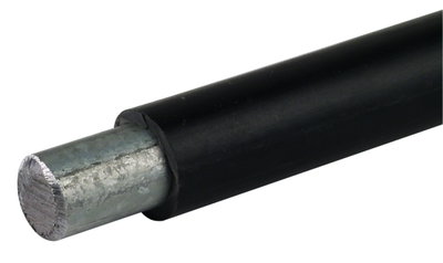 Round wire 10/13mm St/tZn coil length 50m +/-5% plastic sheath black