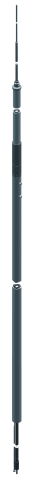 Air-term: mast L9.0m w. HVI light plus D 21mm Cu L min. 10m grey -SET-