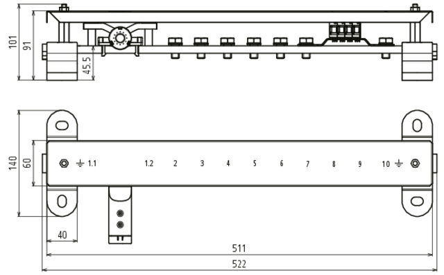 EB bar for Ex areas of zone 1/21, 2/22 Kit with push-in adapter & round adapter – Görsel 2 / 2