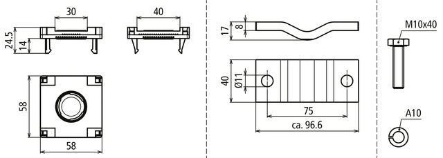 Connection kit FL 30/40 mm for EB-bar for Ex areas of zone 1/21, 2/22 – Görsel 2 / 2