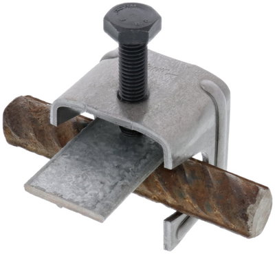 Connecting clamp, St/bare for building reinforcements for Rd 6-22mm/Fl 30-40mm
