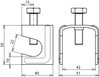 Connecting clamp, St/bare for building reinforcements for Rd 6-22mm/Fl 30-40mm