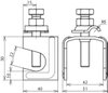 Connecting clamp f. Rd 6-22/Fl 40mm St/bare with clamp. frame f. Rd 6-10mm