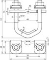 U-clamp St/bare f. D 16-48mm f. Rd 10mm Fl 30-40mm, 2 clamp. frames R10mm