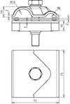 MAXI MV clamp St/tZn f. Rd 8-16 / 15-25mm with screw M12x65mm