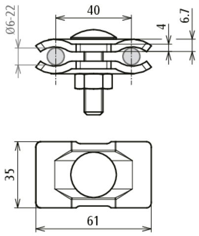 Parallel connector St/bare for Rd 6-22mm – Görsel 2 / 2