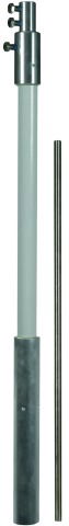 Supp. tube D 30 mm L 1990 mm GRP/Al/StSt w. air-termination rod D 10 mm L 500 mm