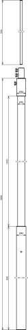 Supp. tube D 30 mm L 1990 mm GRP/Al/StSt w. air-termination rod D 10 mm L 500 mm