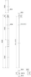 HVI Conductor D 20mm Cu w. support. tube L 3200mm a. air-term. rod L 1000mm -KIT-