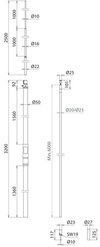 HVI Conductor D 20mm Cu w. support. tube L 3200mm a. air-term. rod L 2500mm -KIT-