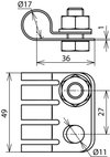 EB terminal element StSt f. HVI light Conductor D 20mm grey
