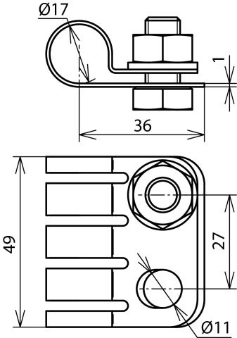 EB terminal element StSt f. HVI light Conductor D 20mm grey – Görsel 2 / 2