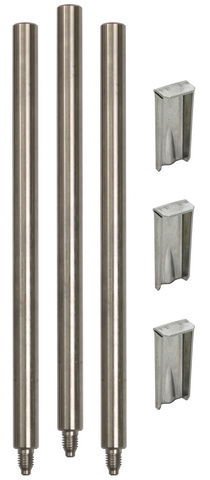 SET of base support rods 3x 16x200 mm StSt for tripod
