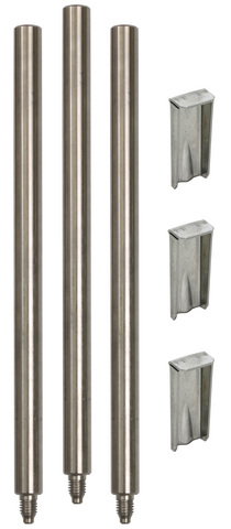 SET of base support rods 3x 16x200 mm StSt for tripod