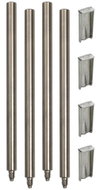 SET of base support rods 4x 16x200 mm StSt for four-legged stand
