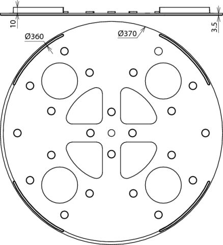 Plastic base plate D 370mm black – Görsel 2 / 2