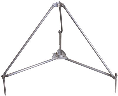 Tripod hinged w. half shell f. tube D40/50mm radius 680mm inclination angle 10° StSt