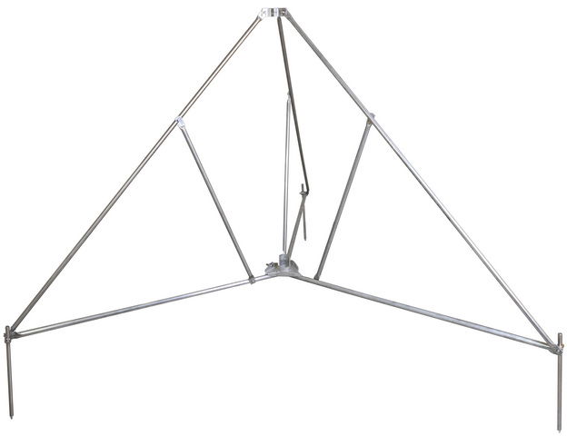 Tripod hinged w. half shell f. tube D40/50mm radius 1330mm angle 10° StSt