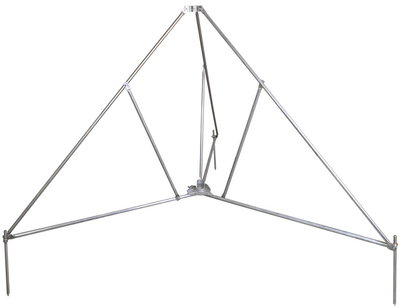 Tripod hinged w. half shell f. tube D40/50mm radius 1330mm angle 10° StSt