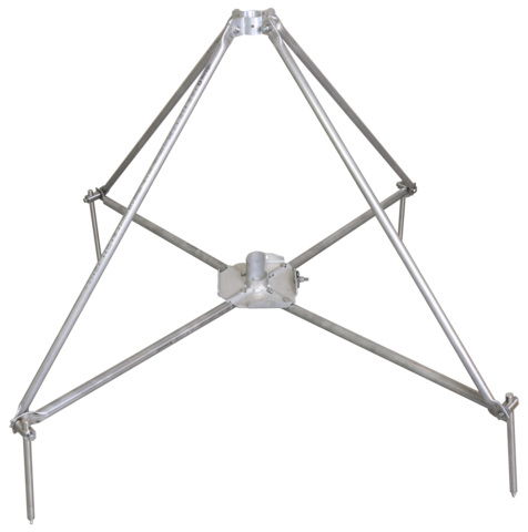 Four-legged stand hinged w. half shell f. D40/50mm radius 680mm angle 10° StSt