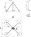 Four-legged stand hinged w. half shell f. D40/50mm radius 680mm angle 10° StSt
