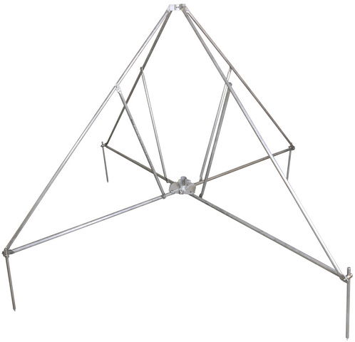 Four-legged stand hinged w. half shell f.D40/50mm radius 1330mm angle 10° StSt
