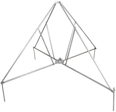 Four-legged stand hinged w. half shell f.D40/50mm radius 1330mm angle 10° StSt