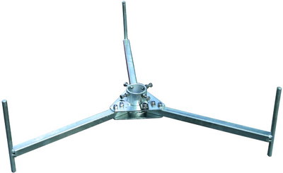 Hinged tripod f. air-term. rods D40mm L 4-5.5m inclin. angle 10° St/tZn