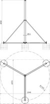 Tripod f. air-term. rods a. pipes D 40-50 mm H 6.0-8.0 m inclin. angle 10° StSt