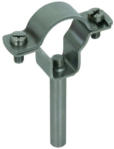 Conductor holder for HVI power conductor D 27-30mm w. bar D 10mm L 75mm StSt