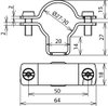 Conductor holder StSt for HVI power Conductor D 27-30mm with slot 10x5.5mm